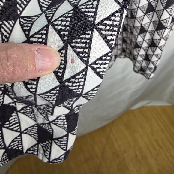 Vintage Wrangler Cowboy Cut Black & White Aztec Button Front Shirt 16 1/2- 34 - Picture 9 of 16